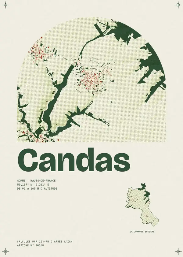 Affiche de Candas, calculée par 123-fr d'après l'IGN