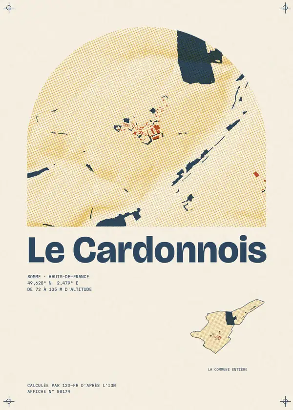 Affiche de Le Cardonnois, calculée par 123-fr d'après l'IGN