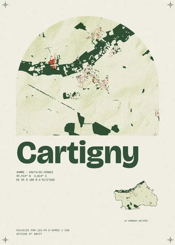Affiche de Cartigny, calculée par 123-fr d'après l'IGN