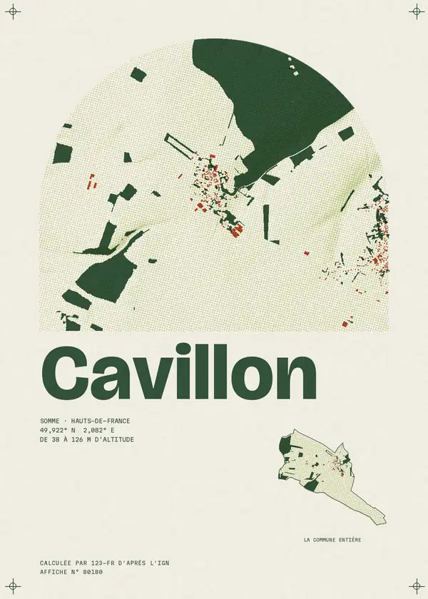 Affiche de Cavillon, calculée par 123-fr d'après l'IGN