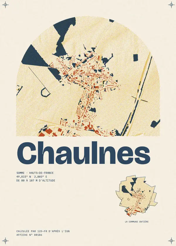 Affiche de Chaulnes, calculée par 123-fr d'après l'IGN