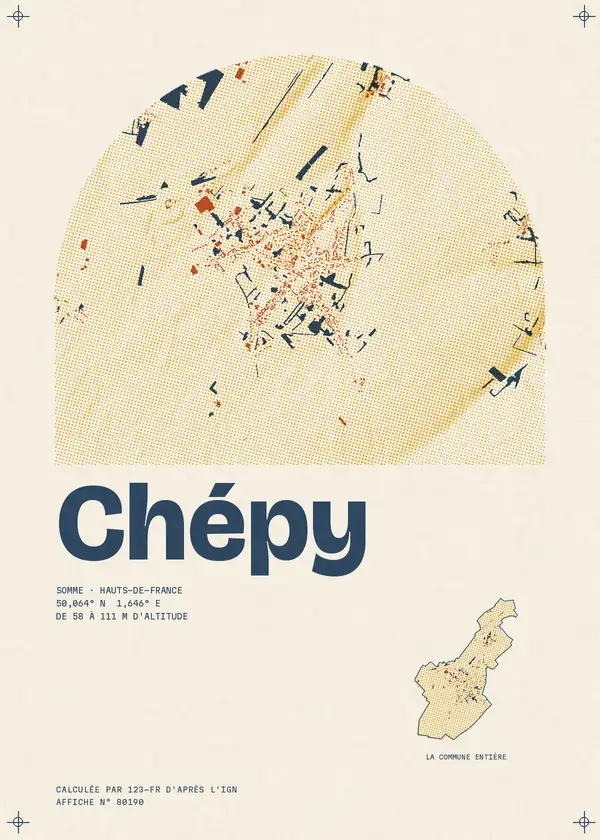 Affiche de Chépy, calculée par 123-fr d'après l'IGN