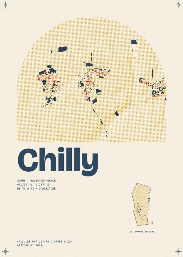 Affiche de Chilly, calculée par 123-fr d'après l'IGN
