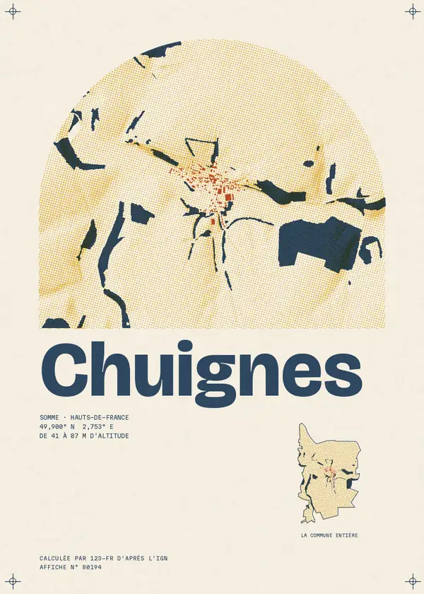 Affiche de Chuignes, calculée par 123-fr d'après l'IGN