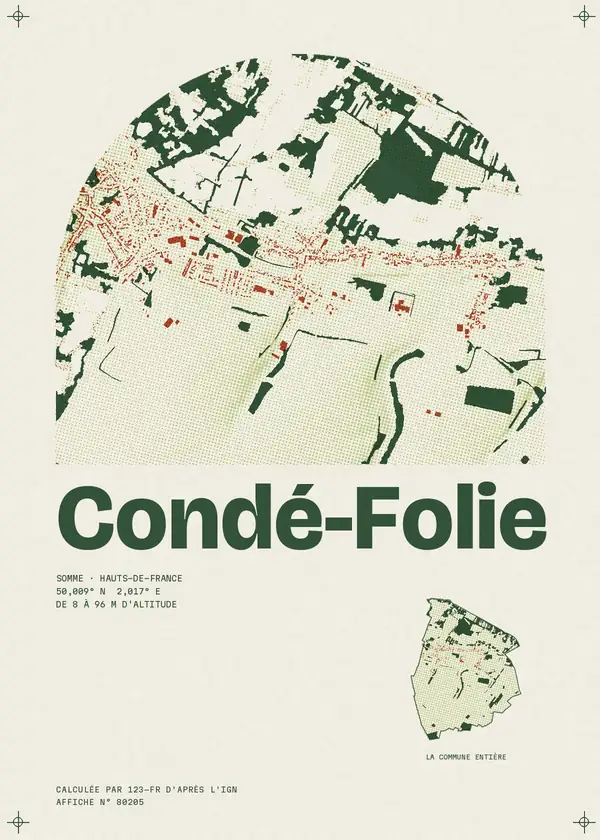 Affiche de Condé-Folie, calculée par 123-fr d'après l'IGN