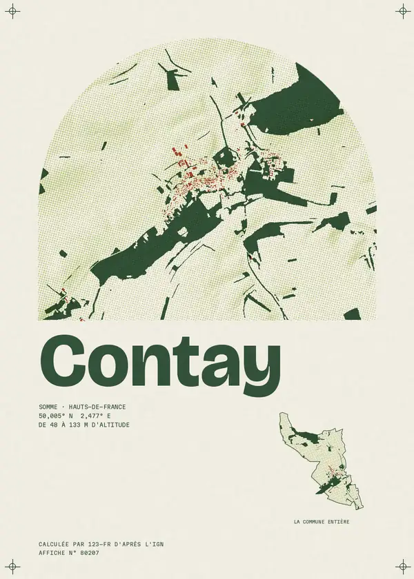 Affiche de Contay, calculée par 123-fr d'après l'IGN