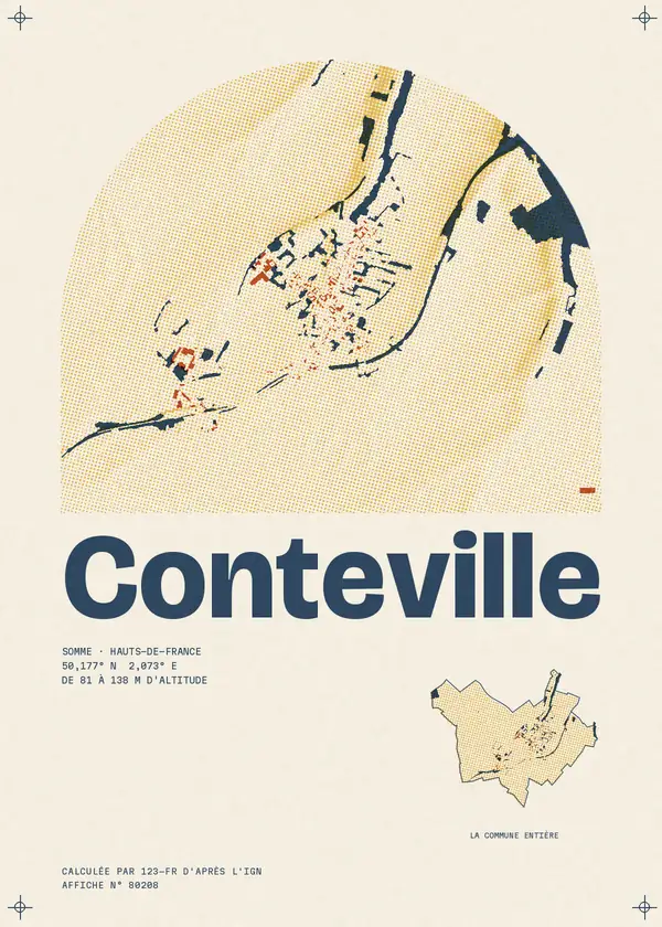 Affiche de Conteville, calculée par 123-fr d'après l'IGN