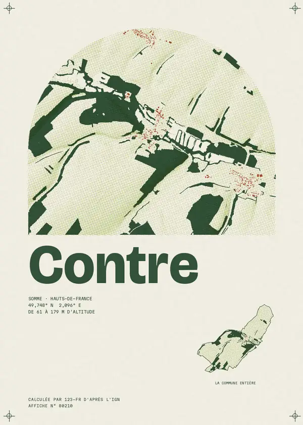 Affiche de Contre, calculée par 123-fr d'après l'IGN
