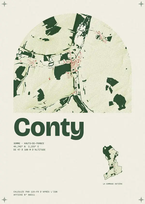 Affiche de Conty, calculée par 123-fr d'après l'IGN