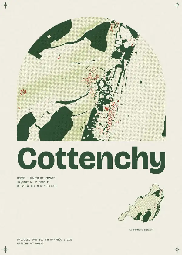 Affiche de Cottenchy, calculée par 123-fr d'après l'IGN