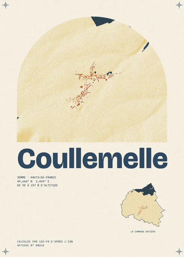 Affiche de Coullemelle, calculée par 123-fr d'après l'IGN