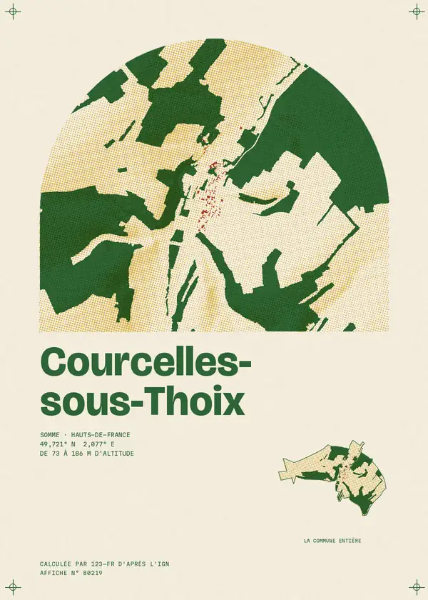 Affiche de Courcelles-sous-Thoix, calculée par 123-fr d'après l'IGN