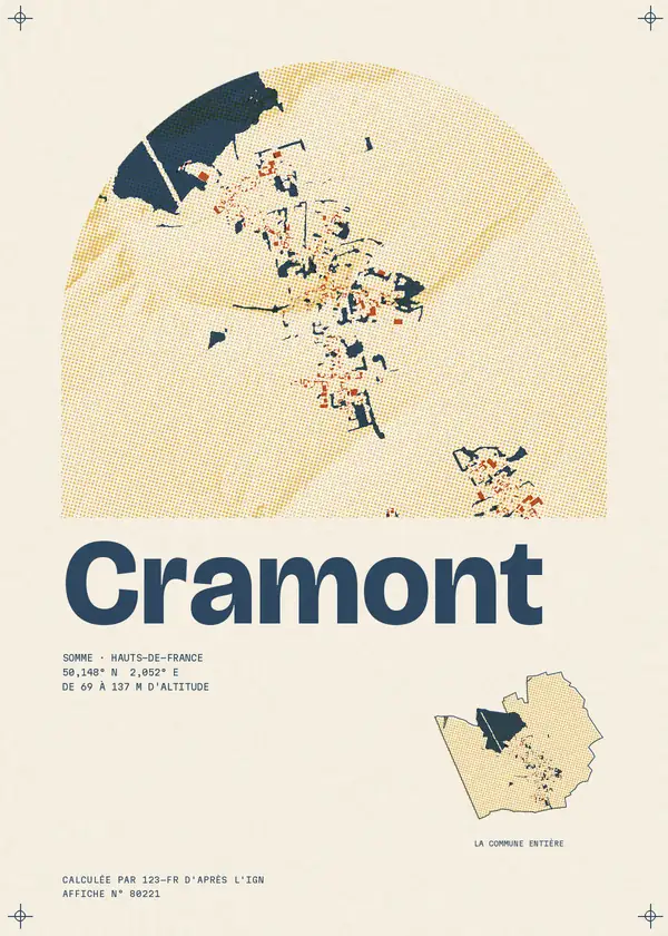 Affiche de Cramont, calculée par 123-fr d'après l'IGN