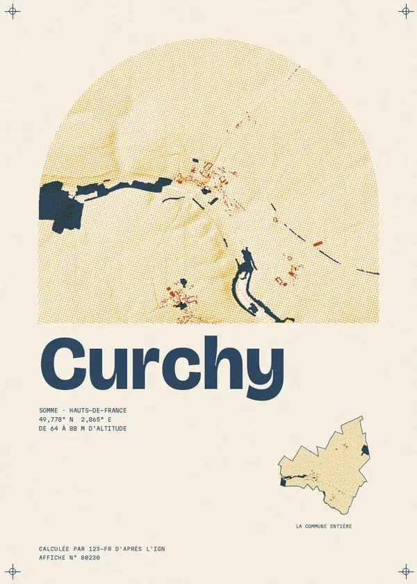 Affiche de Curchy, calculée par 123-fr d'après l'IGN