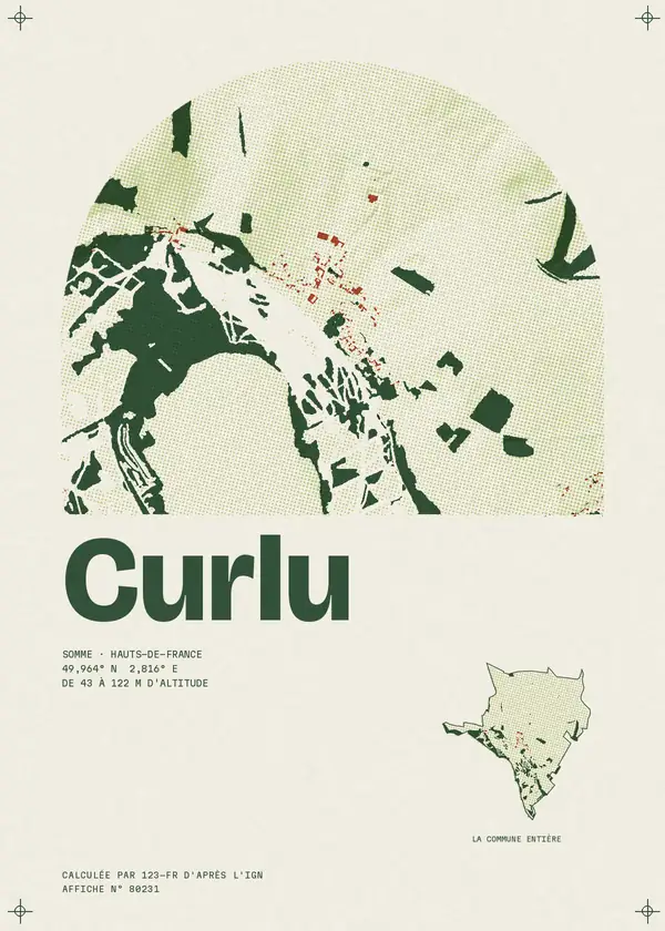 Affiche de Curlu, calculée par 123-fr d'après l'IGN