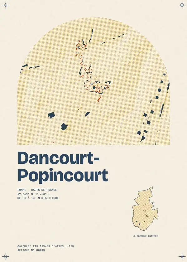 Affiche de Dancourt-Popincourt, calculée par 123-fr d'après l'IGN
