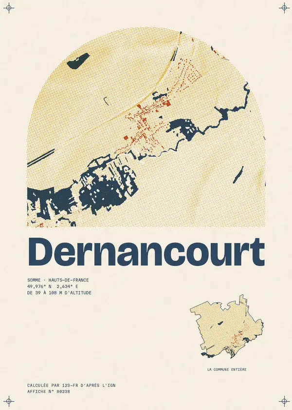 Affiche de Dernancourt, calculée par 123-fr d'après l'IGN