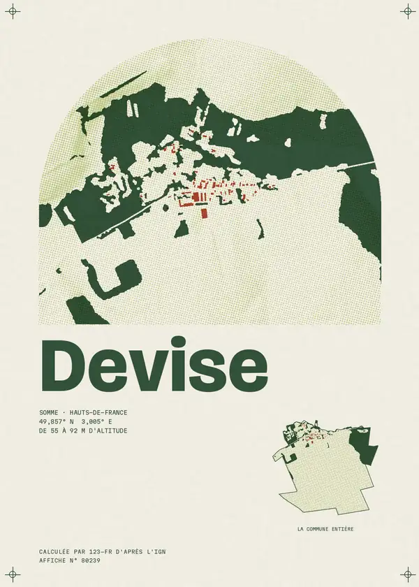 Affiche de Devise, calculée par 123-fr d'après l'IGN