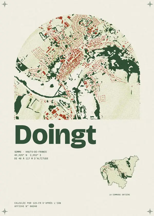Affiche de Doingt, calculée par 123-fr d'après l'IGN