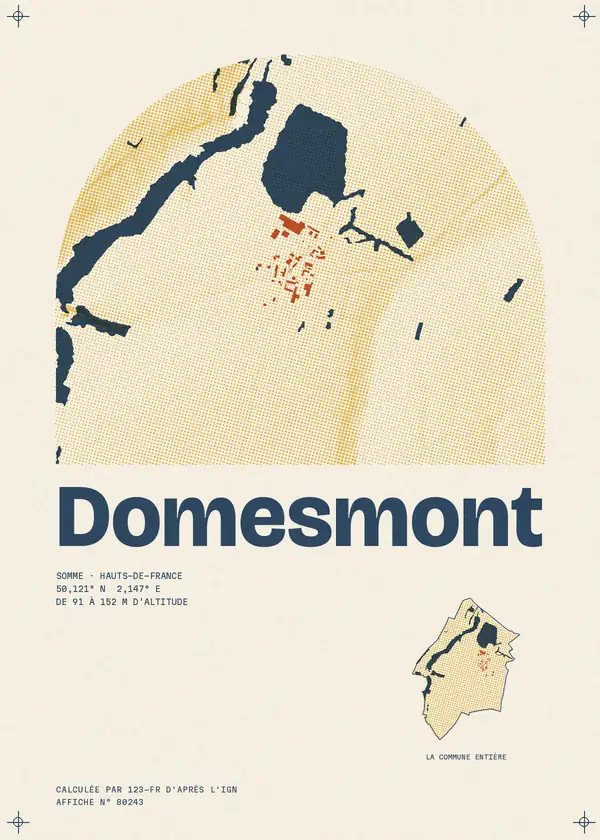 Affiche de Domesmont, calculée par 123-fr d'après l'IGN