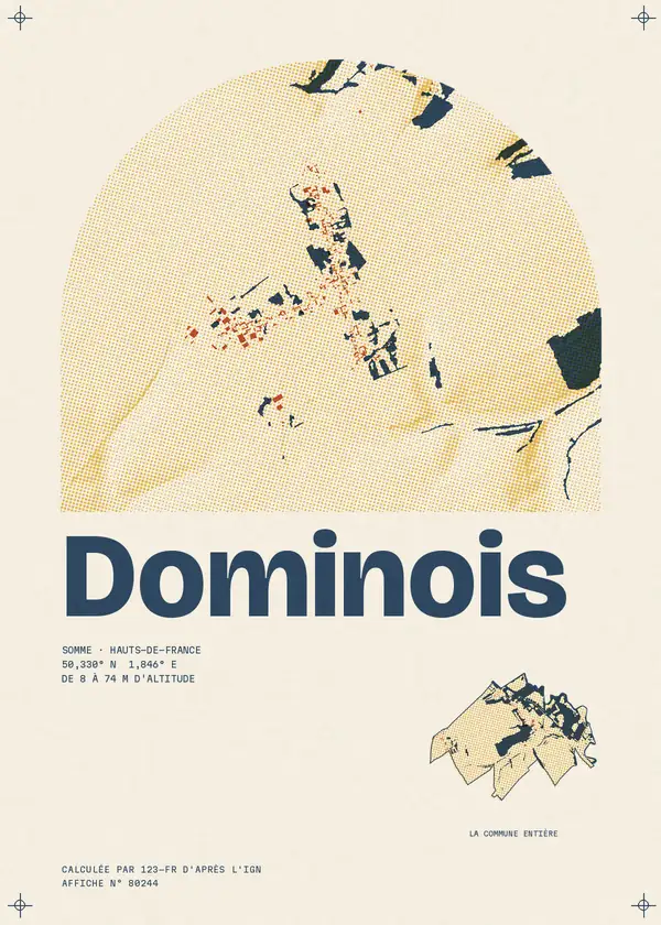 Affiche de Dominois, calculée par 123-fr d'après l'IGN