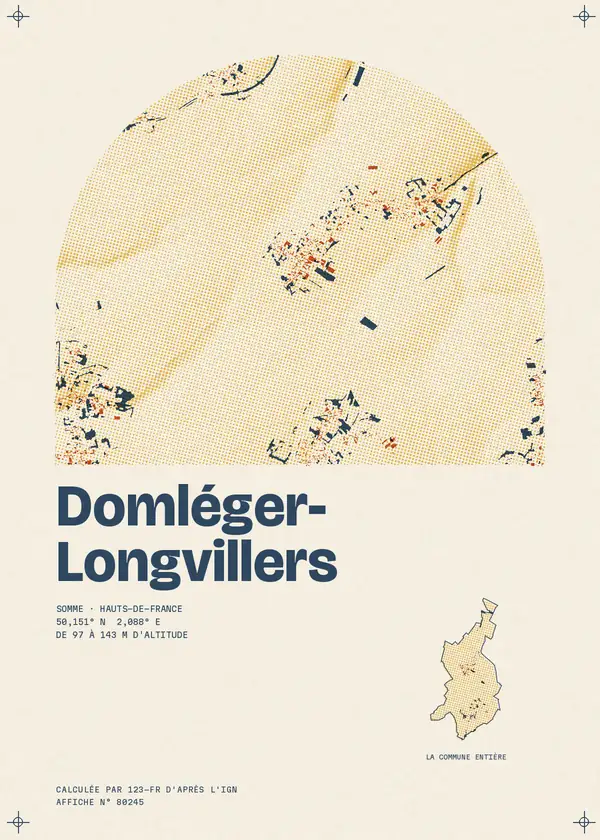 Affiche de Domléger-Longvillers, calculée par 123-fr d'après l'IGN