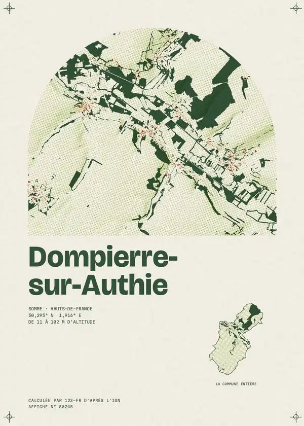 Affiche de Dompierre-sur-Authie, calculée par 123-fr d'après l'IGN