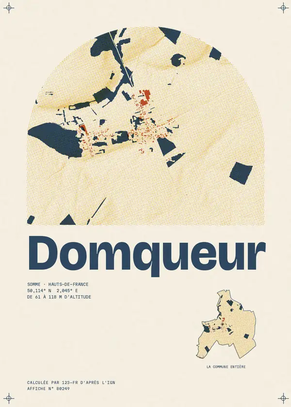 Affiche de Domqueur, calculée par 123-fr d'après l'IGN