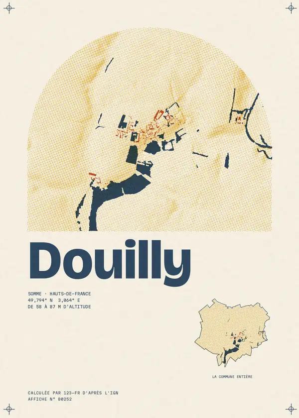 Affiche de Douilly, calculée par 123-fr d'après l'IGN