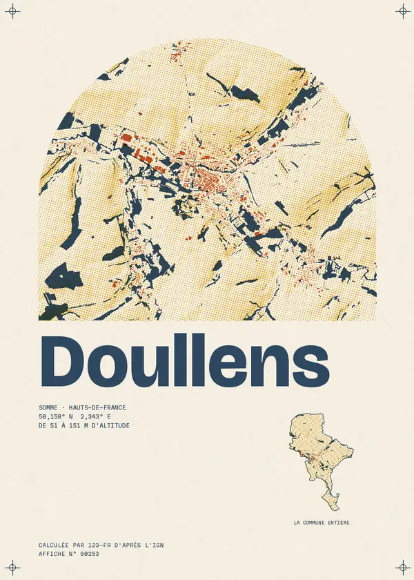 Affiche de Doullens, calculée par 123-fr d'après l'IGN