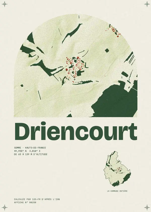 Affiche de Driencourt, calculée par 123-fr d'après l'IGN