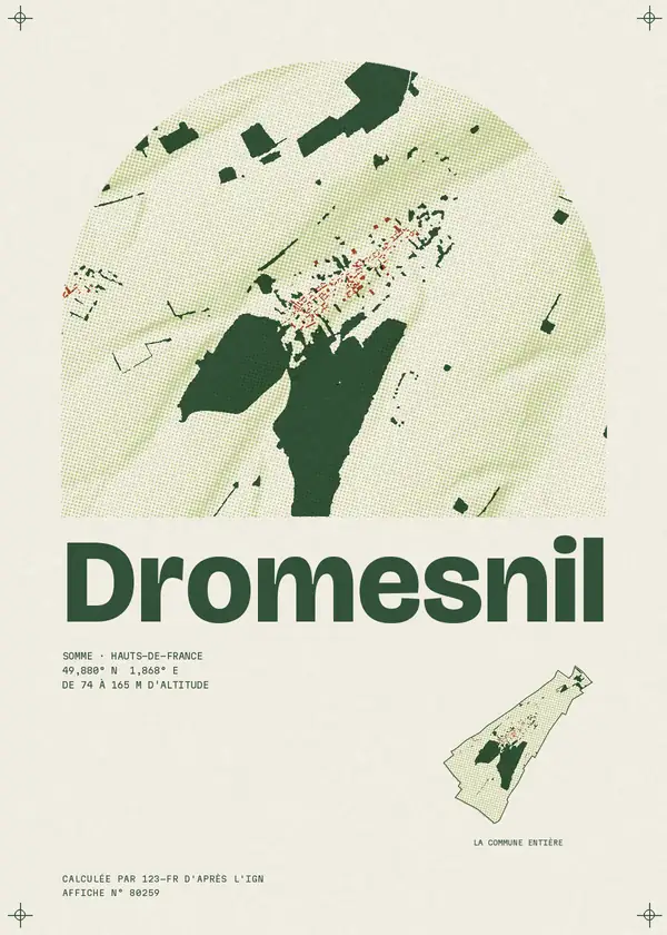 Affiche de Dromesnil, calculée par 123-fr d'après l'IGN