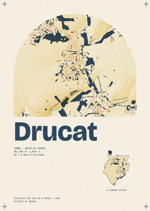 Affiche de Drucat, calculée par 123-fr d'après l'IGN
