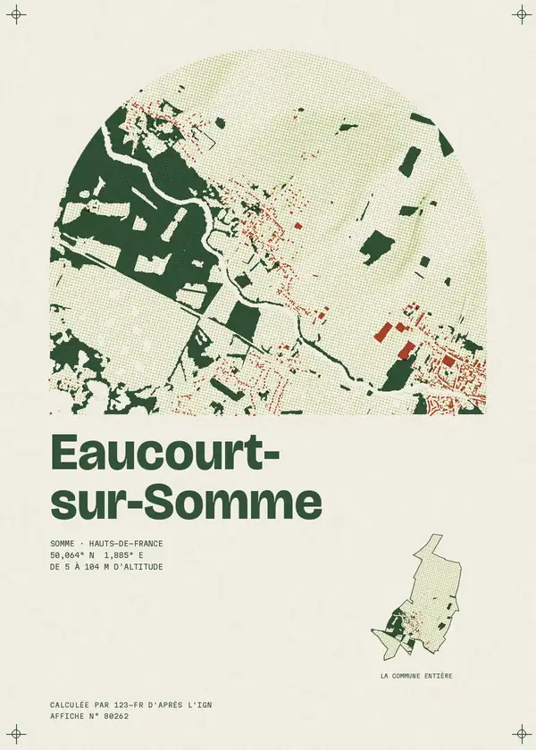 Affiche de Eaucourt-sur-Somme, calculée par 123-fr d'après l'IGN