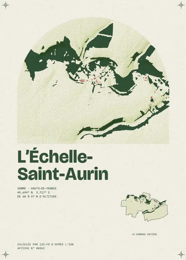 Affiche de L'Échelle-Saint-Aurin, calculée par 123-fr d'après l'IGN