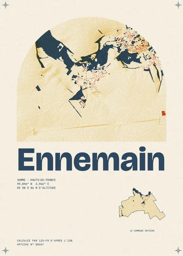 Affiche de Ennemain, calculée par 123-fr d'après l'IGN