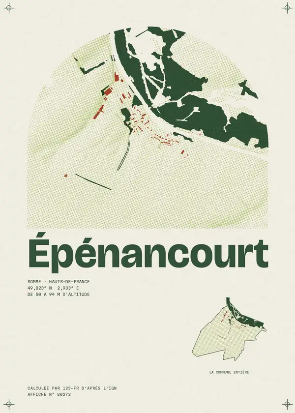 Affiche de Épénancourt, calculée par 123-fr d'après l'IGN