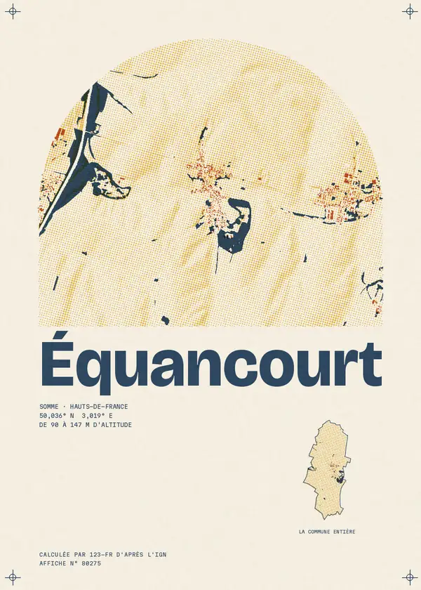 Affiche de Équancourt, calculée par 123-fr d'après l'IGN