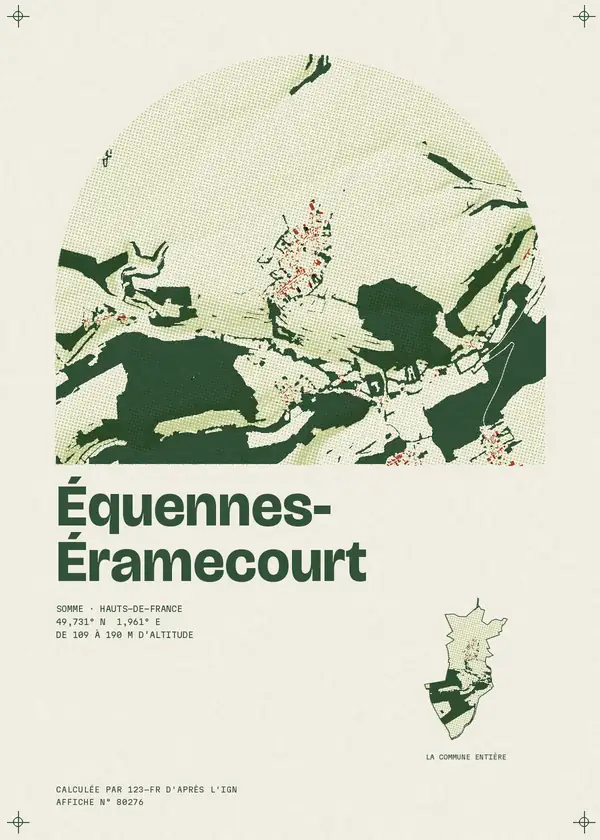 Affiche de Équennes-Éramecourt, calculée par 123-fr d'après l'IGN