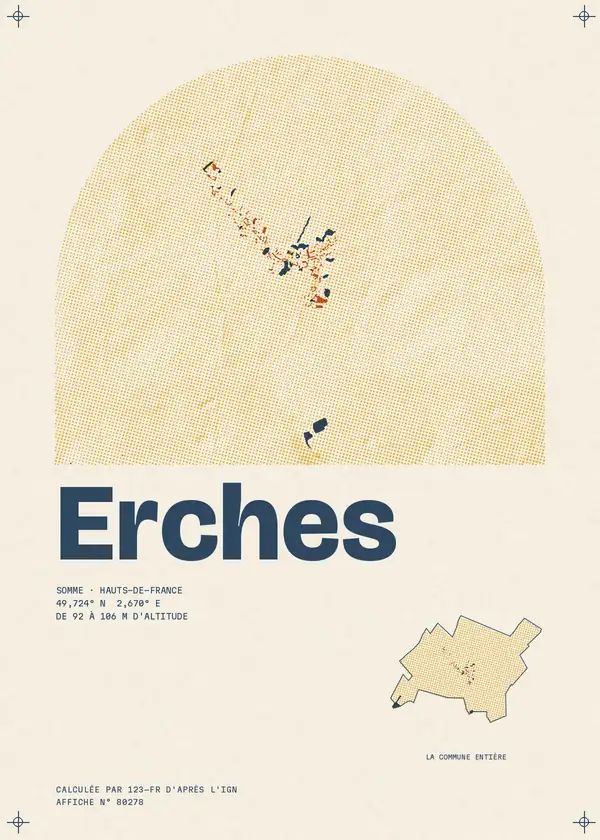 Affiche de Erches, calculée par 123-fr d'après l'IGN