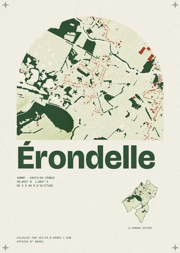 Affiche de Érondelle, calculée par 123-fr d'après l'IGN
