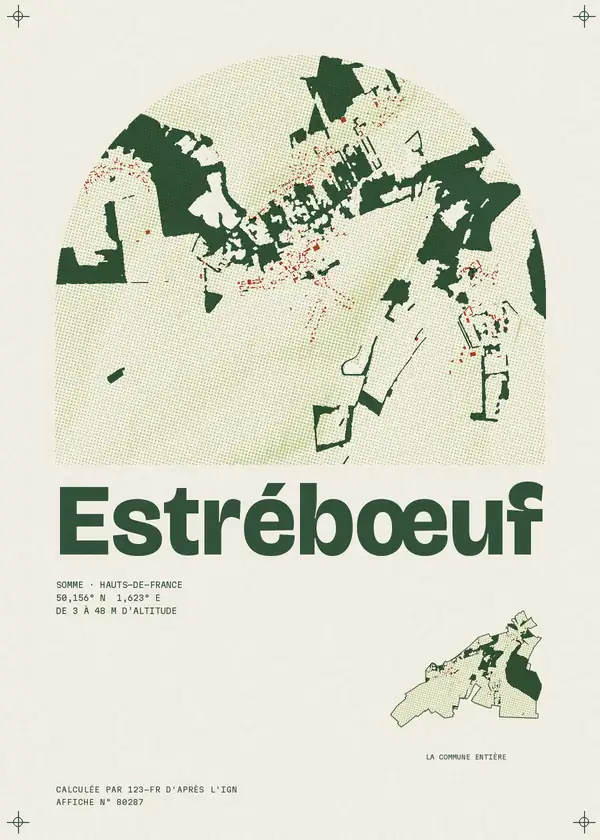 Affiche de Estrébœuf, calculée par 123-fr d'après l'IGN