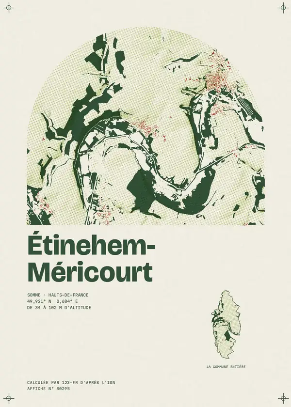 Affiche de Étinehem-Méricourt, calculée par 123-fr d'après l'IGN