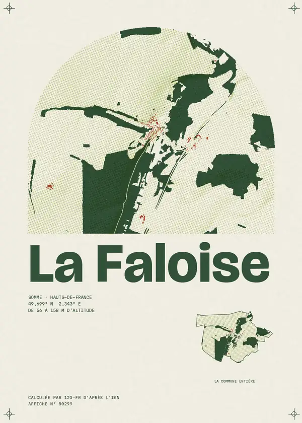 Affiche de La Faloise, calculée par 123-fr d'après l'IGN