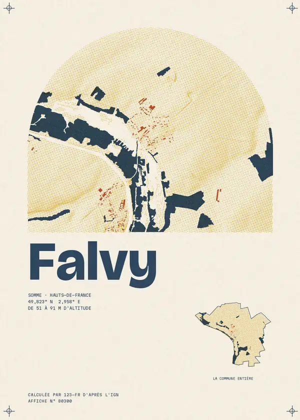 Affiche de Falvy, calculée par 123-fr d'après l'IGN