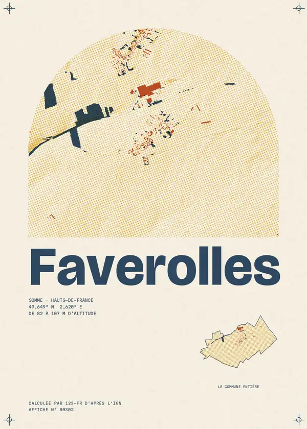 Affiche de Faverolles, calculée par 123-fr d'après l'IGN