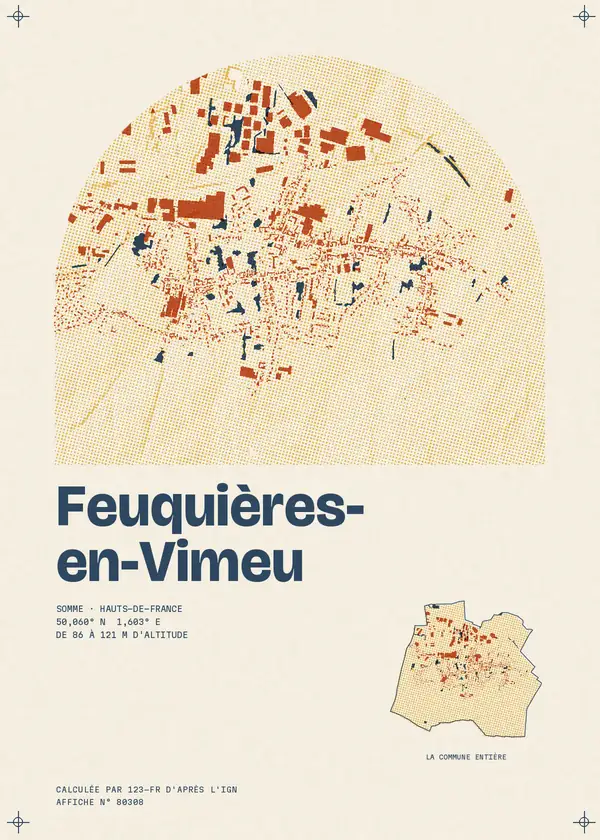 Affiche de Feuquières-en-Vimeu, calculée par 123-fr d'après l'IGN