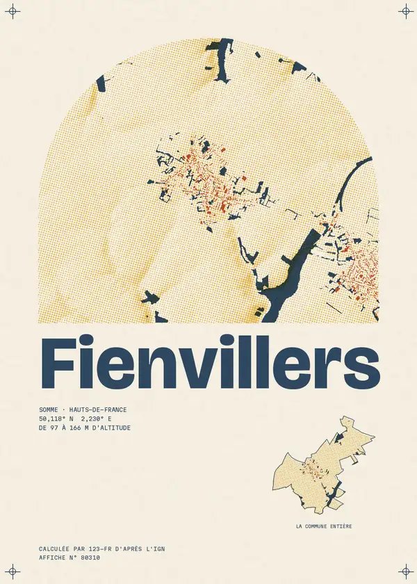 Affiche de Fienvillers, calculée par 123-fr d'après l'IGN
