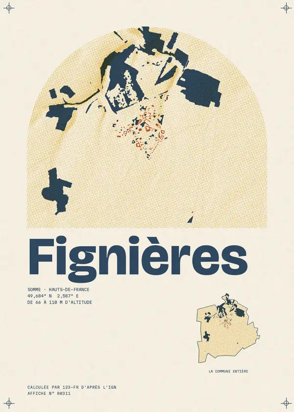 Affiche de Fignières, calculée par 123-fr d'après l'IGN