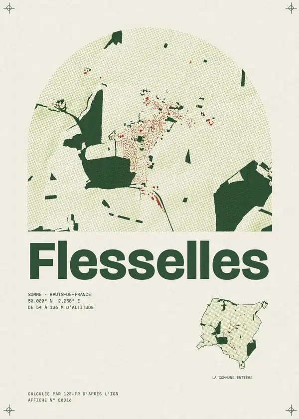 Affiche de Flesselles, calculée par 123-fr d'après l'IGN